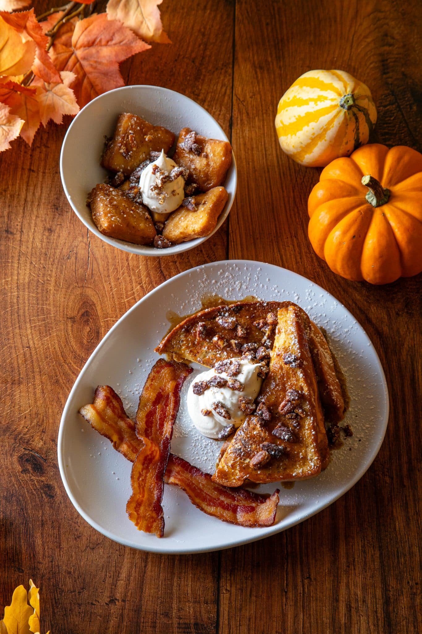 Pumpkin Chair Beignets & Pumpkin Chai Stuffed French Toast