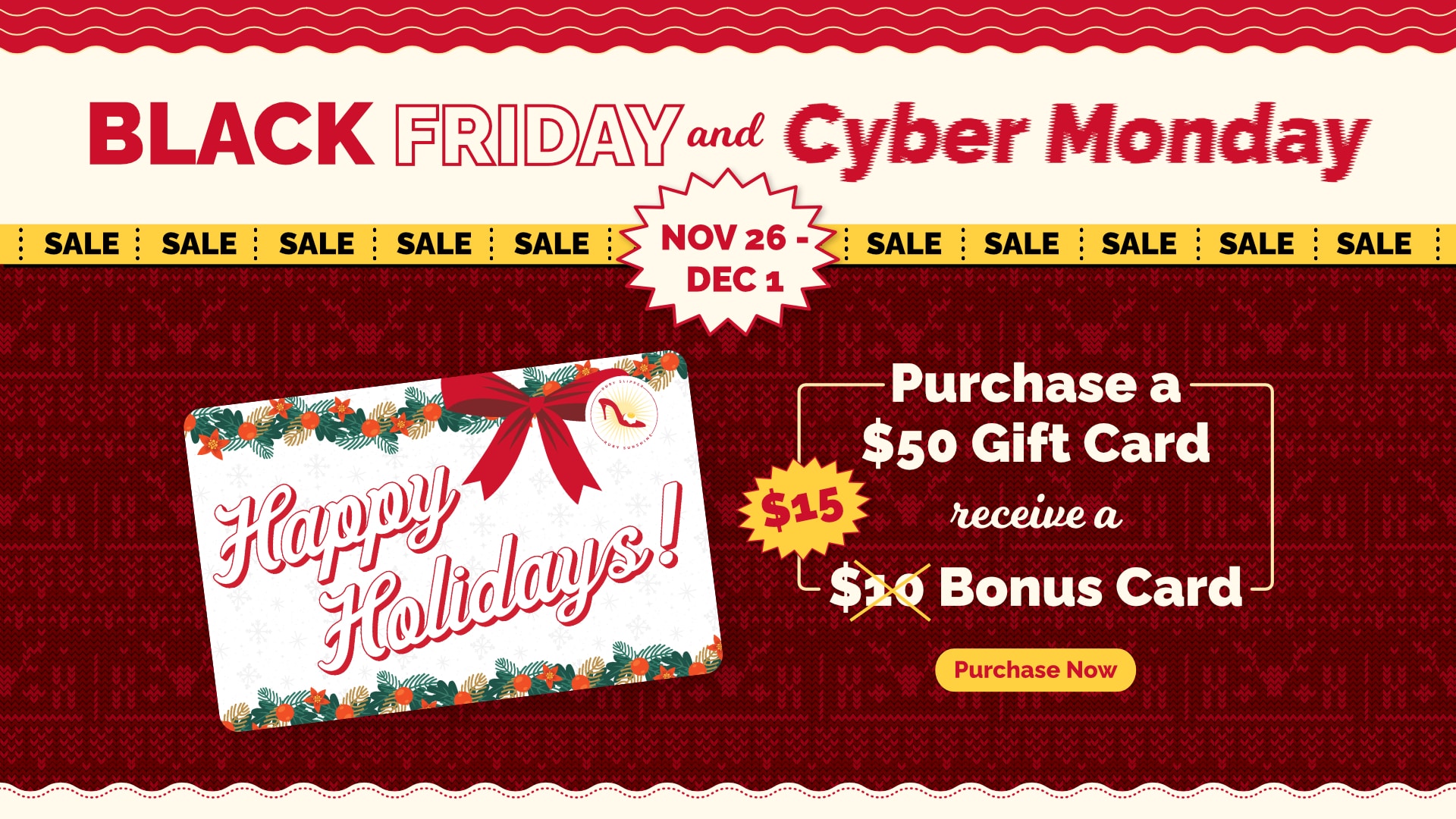 Black Friday Gift Card Offer at Ruby Slipper and Ruby Sunshine