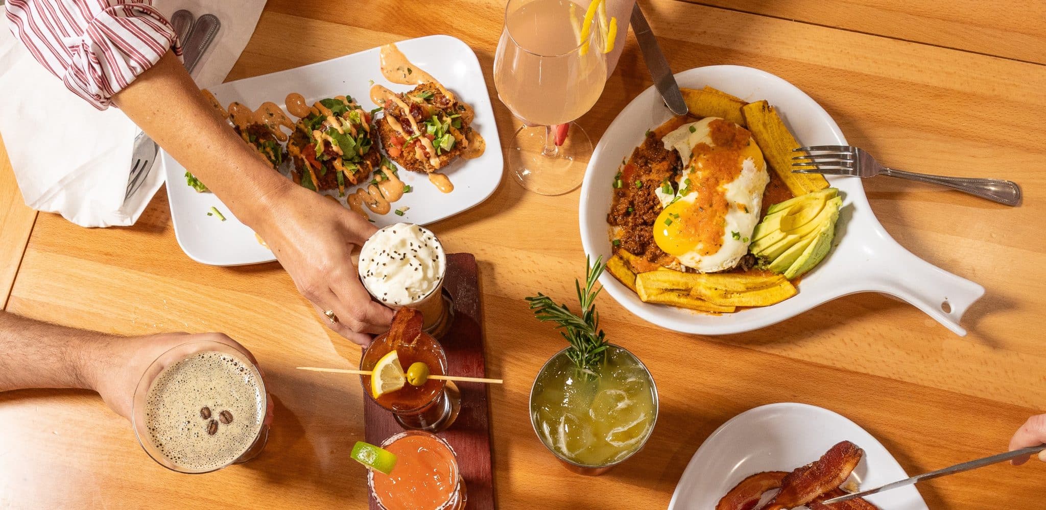 Bar Punch Up Table Scape Hands